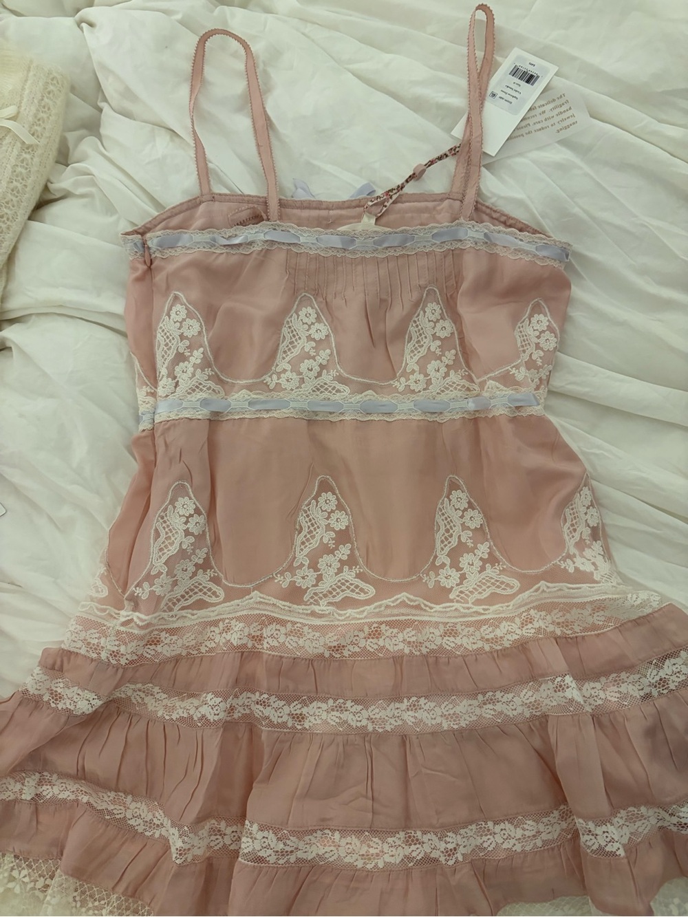 Love Shack Fancy Saphirae Silk Habotai Mini Dress - Picture 6 of 7